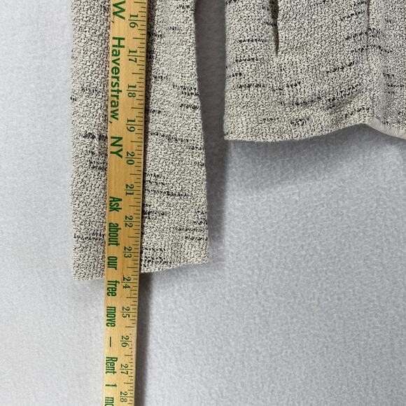 EILEEN FISHER Jacket S Tweed Blazer Cardigan Draped Open Front Off White - Picture 11 of 14